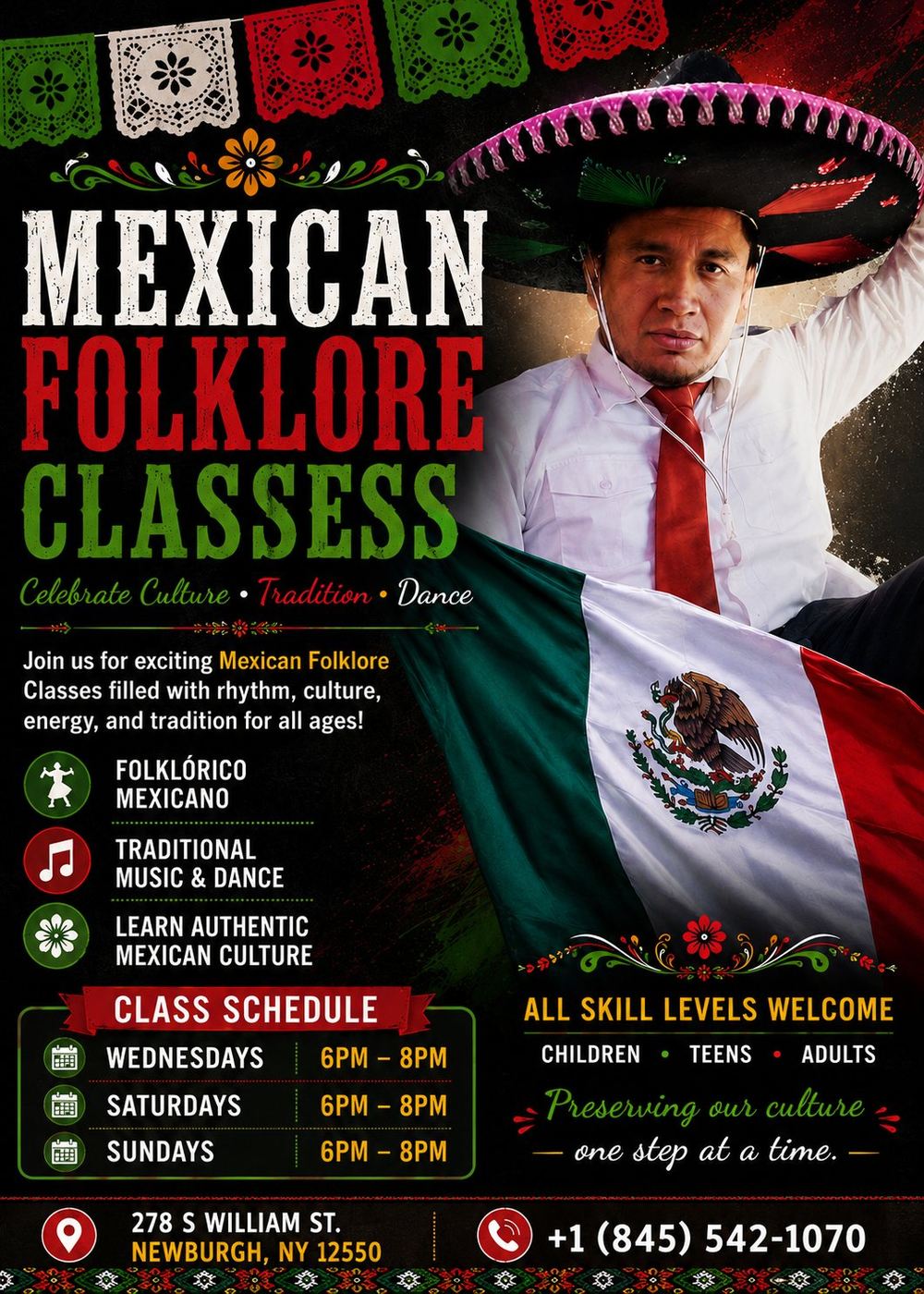 Mexican Folklore Classes flyer