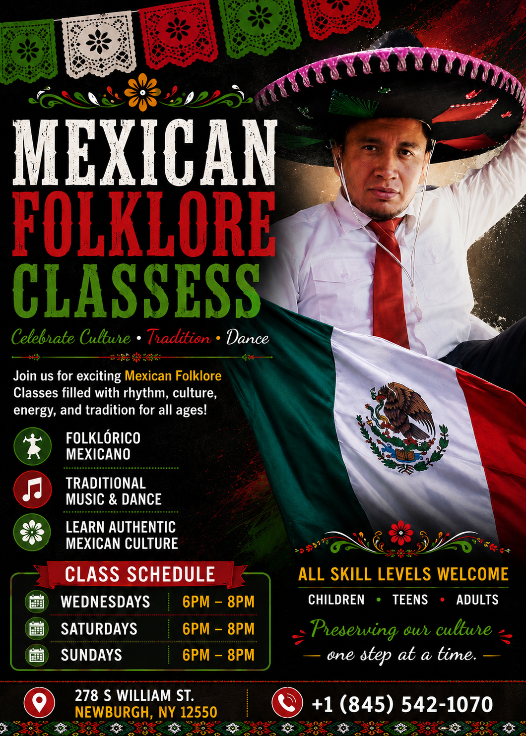 Mexican Folklore Classes flyer
